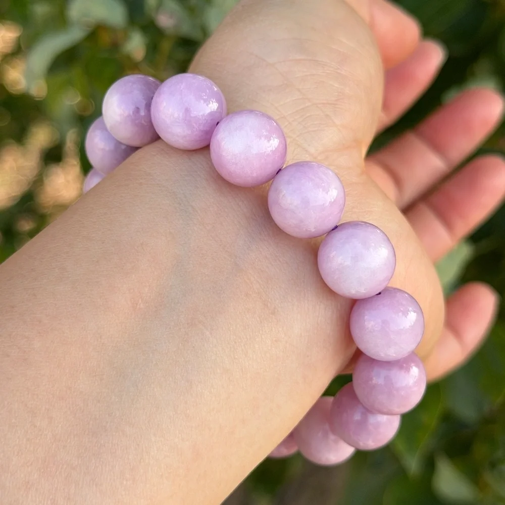13mm stretchable purple Kunzite‎ bracelet 1170